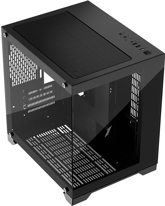 Корпус;mATX;1STPLAYER;MEGAVIEW;MV5-TP;ARGB;Black 105031