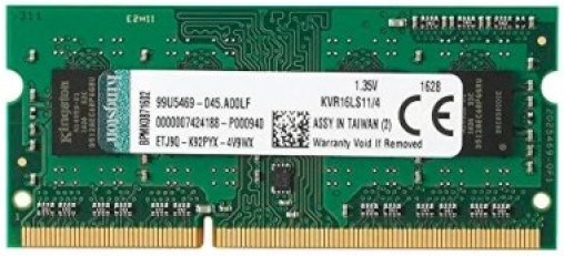 SODIMM;DDR3L;4GB;Kingston;KVR16LS11/4WP 108810