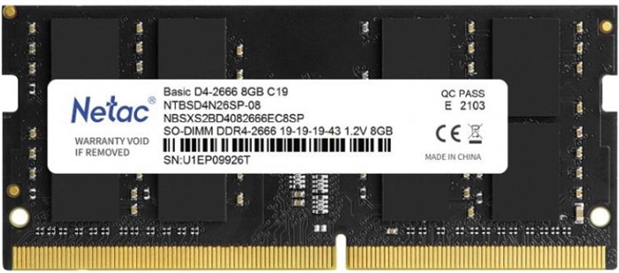 SODIMM;DDR4;8GB;Netac;NTBSD4N26SP-08 108854