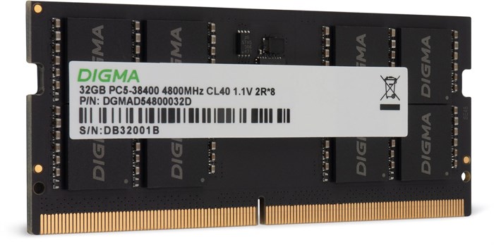 SODIMM;DDR5;32GB;Digma;DGMAS54800032D 108943