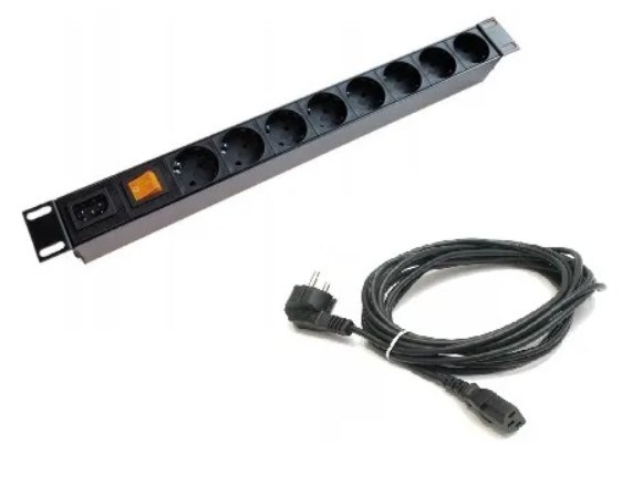 Блок;розеток;;QTECH;QS-PDU-1U-16А-8Schuko-1C20 102129