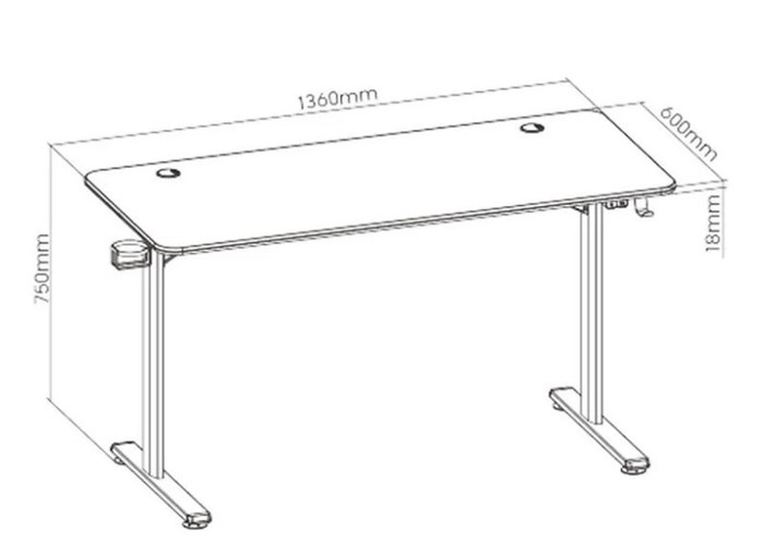 Стол;компьютерный;FoxGear;FG-GIR-54B 119607