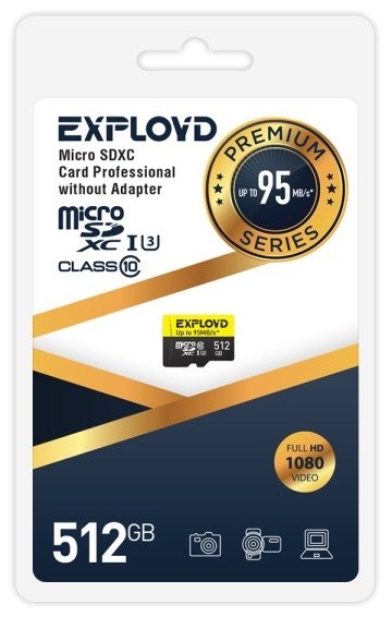 Карта;памяти;MicroSDXC;512GB;Exployd;EX512GCSDXC10UHS-1-ElU3 w 122028