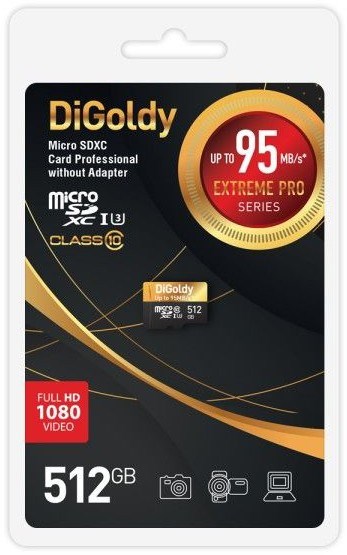 Карта;памяти;MicroSDXC;512GB;DiGoldy;DG512GCSDXC10UHS-1-ElU3 w 122036