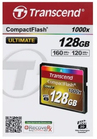 Карта;памяти;CompactFlash;128GB;Transcend;TS128GCF1000 122156