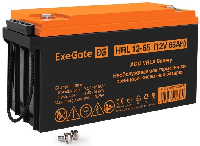 Батарея;аккумуляторная;;Exegate;HRL;12-65 100362