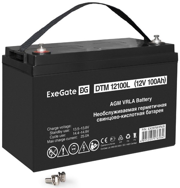Батарея;аккумуляторная;;Exegate;DTM;12100L 100369