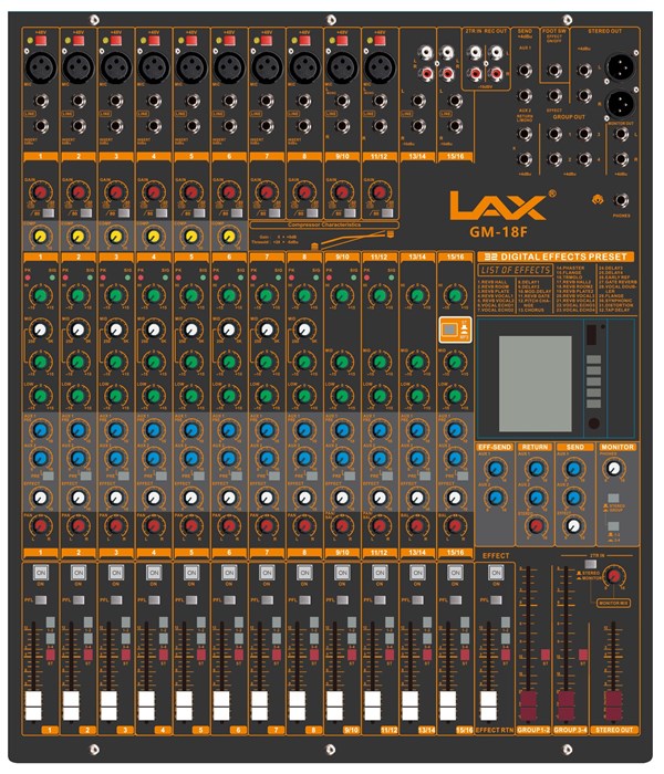 Микшерный;пульт;;LAX;GM-18F 125602