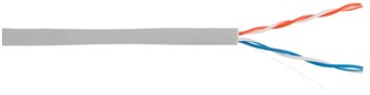 Кабель витая пара U/UTP 5e кат. 2 пары Netlan CCA-UU002-5-PVC-GY 137340