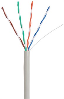 Кабель витая пара U/UTP 5e кат. 4 пары Netlan CCA-UU004-5E-PVC-GY 137415