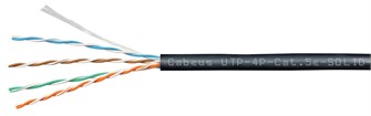 Кабель витая пара U/UTP 5e кат. 4 пары Cabeus UTP-4P-Cat.5e-SOLID-OUT-LSZH-UV-100 137439