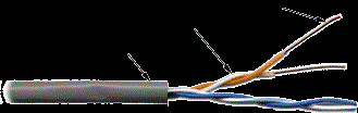 Кабель витая пара U/UTP 5e кат. 2 пары TWT TWT-5EUTP2-XS 137476