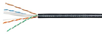 Кабель витая пара U/UTP 6 кат. 4 пары Cabeus UTP-4P-Cat.6-SOLID-OUT-LSZH-UV-100 137483