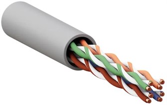 Кабель витая пара U/UTP 5 кат. 4 пары EKF TRP-5EUTP-04LSH-GY-IN3 137804