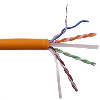 Кабель витая пара U/UTP 6 кат. 4 пары Lanmaster LAN-6EUTP-HFLT-OR 137933
