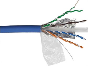 Кабель витая пара U/FTP 6a кат. 4 пары Lanmaster LAN-6AFTP-HFLT-BL 138040