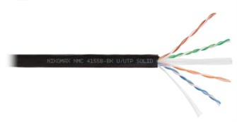 Кабель витая пара U/UTP 6a кат. 4 пары NikoMax NMC 4155B-BK 138111