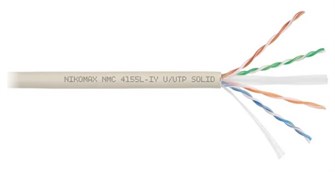 Кабель витая пара U/UTP 6a кат. 4 пары NikoMax NMC 4155C-GY 138117