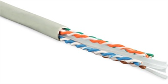 Кабель витая пара U/UTP 6 кат. 4 пары Hyperline UUTP4R-C6-S23-IN-LSZH-GY-305 138145