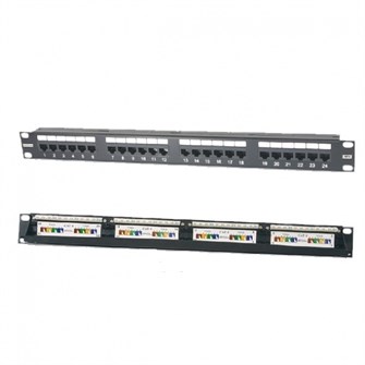 Патч-панель 19, 24xRJ45, UTP, Кат. 6 Eurolan 27B-U6-24BL 140837