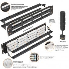 Патч-панель  NikoMax NMC-RP48UE2-2U-BK 140840