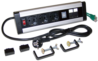 Блок розеток  Lanmaster LAN-WA-DC/3G+2UC+2C6 141000