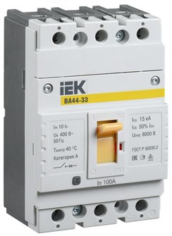 Автоматический выключатель в литом корпусе IEK SVA4410-3-0100 149795