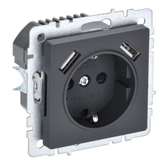 Розетка с заземлением  IEK BR-R14-16-U21-D31-K53 157103