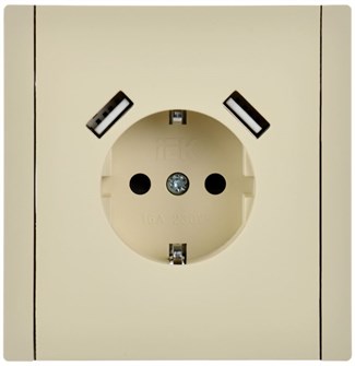 {{photo.Alt || photo.Description || 'Розетка с заземлением с 2 USB  IEK FP-R14-16-U22-018-K10'}}