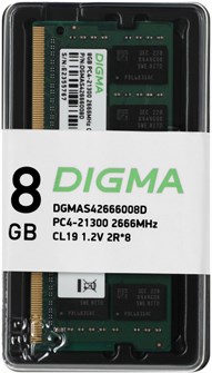 SODIMM;DDR4;8GB;Digma;DGMAS42666008D 107763