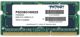 SODIMM;DDR3;8GB;Patriot;Memory;PSD38G16002S 108809