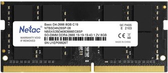SODIMM;DDR4;8GB;Netac;NTBSD4N26SP-08 108854