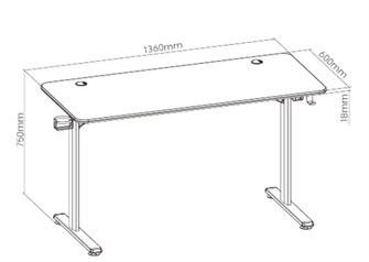 Стол;компьютерный;FoxGear;FG-GIR-54B 119607