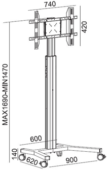 Стойка;мобильная;2MVESA;MediaPro;110 121555