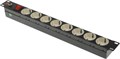Блок розеток 19", 8 розеток Lanmaster LAN-EP19-8P/S 137035