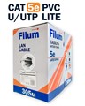 Кабель витая пара U/UTP 5e кат. 4 пары Filum FL-LITE-5E-UUTP4-24AWG-PVC-305-GY 137650