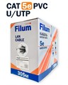 Кабель витая пара U/UTP 5e кат. 4 пары Filum FL-PF-5E-UUTP4-24AWG-PVC-305-GY 137695