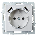 Розетка с заземлением  IEK BR-R14-16-U21-D21-K47 157062