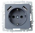 Розетка с заземлением  IEK BR-R14-16-U21-D21-K35 157070