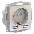 Розетка с заземлением с 2 USB  Systeme Electric ATN000430 157229